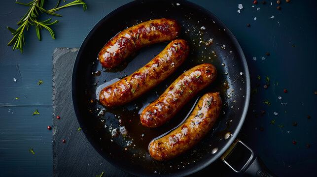 A pan with sausages on it.