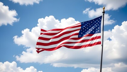 Obraz premium American independence day background with realistic America flag manifests the independence the liberty day of united states of america 