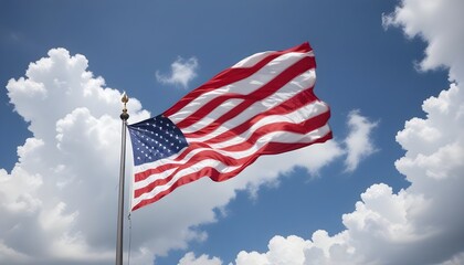 Fototapeta premium American independence day background with realistic America flag manifests the independence the liberty day of united states of america 