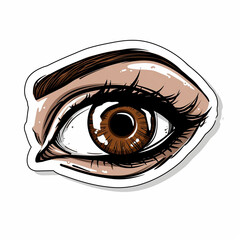 Eye,   bright sticker on a white background
