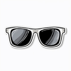 Sunglasses,  bright sticker on a white background