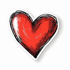 Heart,  bright sticker on a white background