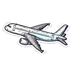 Airplane,  bright sticker on a white background