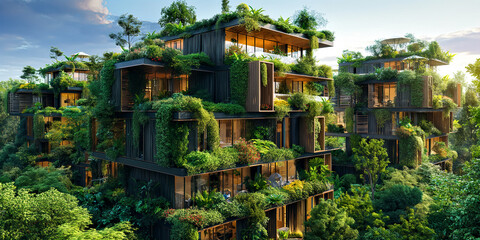 Eco-friendly Modular Housing Complex. Sustainable development of the city of the future