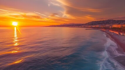 Aerial Timelapse: Sunrise over Nice, Cote d'Azur, France in K. Concept Aerial Videography, Timelapse Techniques, Sunrise Footage, Nice Cote d'Azur, France