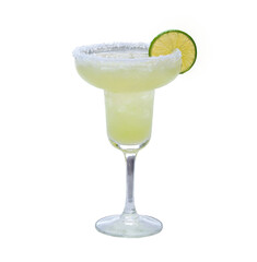 margarita cocktail with lime, isolated on transparent background 