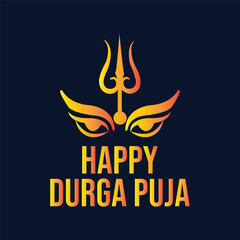 Happy Durga Puja indian festival card design, happy subh navratri vector illustration.