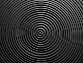 Black thin concentric rings or circles fading out background wallpaper banner flat lay top view from above on white background with copy space blank 