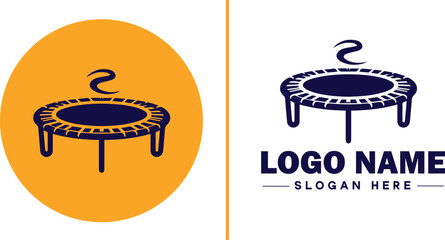 trampoline icon Bounce mat Springboard Jumping pad flat logo sign symbol editable vector