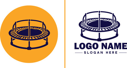trampoline icon Bounce mat Springboard Jumping pad flat logo sign symbol editable vector
