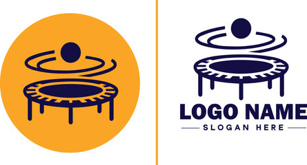 trampoline icon Bounce mat Springboard Jumping pad flat logo sign symbol editable vector