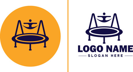 trampoline icon Bounce mat Springboard Jumping pad flat logo sign symbol editable vector