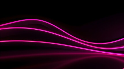 Glowing magenta Neon Lights on a dark Background with Copy Space