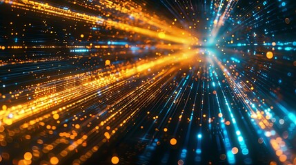 Fototapeta premium Neon power futuristic energy tunnel wallpaper background
