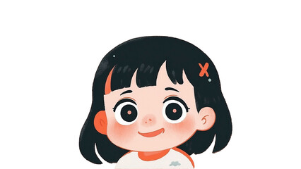 Portrait of a cute little girl, concept of confusion.