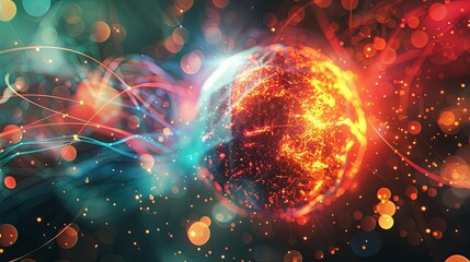 Energy particle sphere wallpaper background