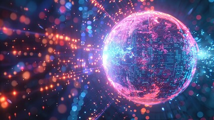 Energy particle sphere wallpaper background
