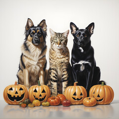 halloween cats and dogs 