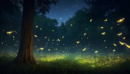 Fireflies Creating A Magical Atmosphere
