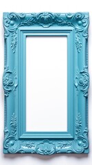 Blue traditional rectangular frame on white background design for headline logo or sale banner blank copyspace for design text photo website web 