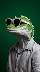 Fototapeta premium A frog glasses and handsome waering cloth