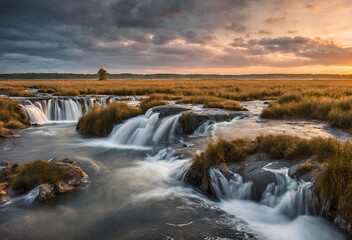 Zusammenflie&szlig;ende B&auml;che inmitten unber&uuml;hrter Natur