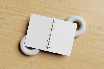 Top View Notebook Mockup for showcasing your design to clients