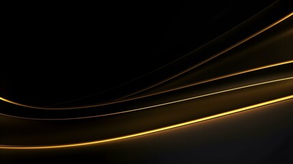 Glowing dark gold Neon Lights in the Dark. Elegant Background with Copy Space