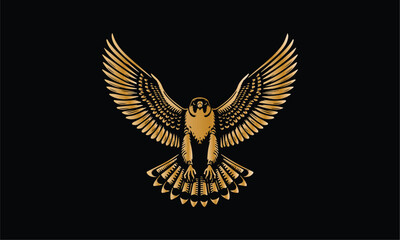 eagle with wings, golden peregrine falcon design