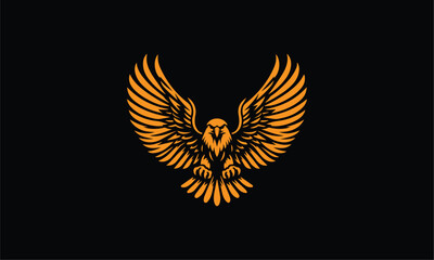 orange eagle with wings