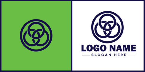 venn diagram icon Set diagram Logical diagram Intersection flat logo sign symbol editable vector