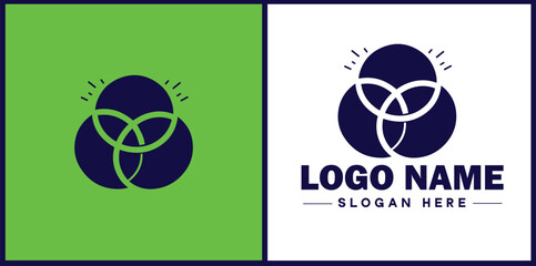 venn diagram icon Set diagram Logical diagram Intersection flat logo sign symbol editable vector