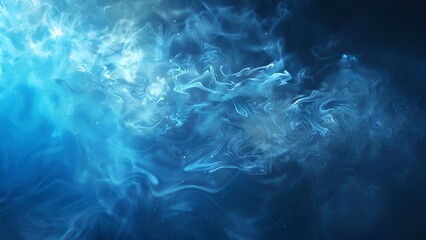 Obraz premium Blue abstract smoke flowing over a dark background