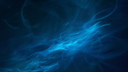 Obraz premium Abstract blue smoke background with glowing particles and a dark backdrop