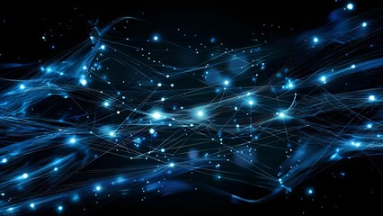 Abstract glowing blue plexus background with connected dots and lines