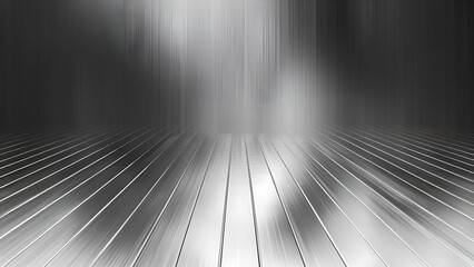 Abstract Futuristic Brushed Metal Floor and Wall Background in 3D