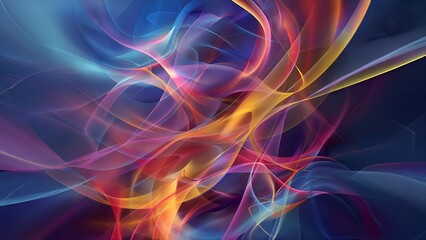 Abstract colorful wavy background with vibrant glowing smooth lines