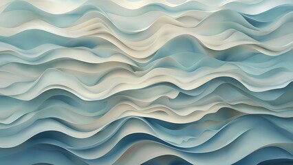 Fototapeta premium Abstract background of soft blue and white waves