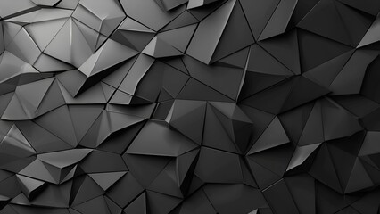 Abstract 3D rendering of a dark geometric surface with beveled edges