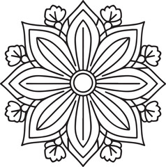 Sweet Flower coloring page illustration Flower coloring page for kids