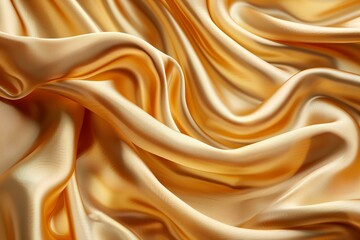 Obraz premium Elegant Golden Silk Fabric Wave on a Trendy Background