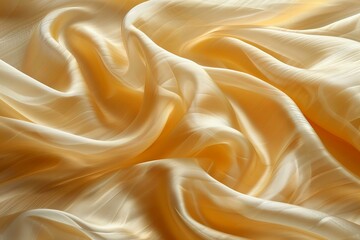 Obraz premium Elegant Golden Silk Fabric Flowing in Soft Waves