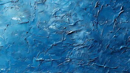 Blue oil paint texture with brush strokes and palette knife strokes