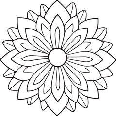 Beautiful Flower coloring page illustration Flower coloring page for kids