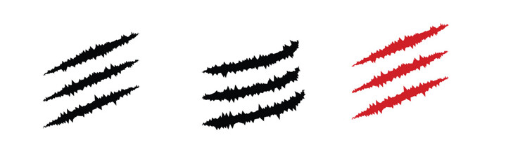 Animal Claw scratches icons set vector. Claws silhouette, claw marks. paw scratch.