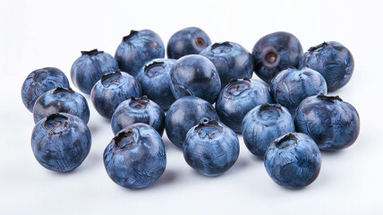 Blueberries on white background