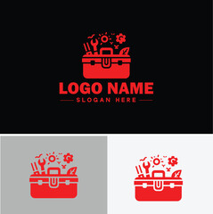toolbox icon Tool chest Tool kit Tool cabinet flat logo sign symbol editable vector