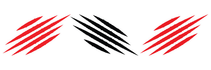 Obraz premium Scratch vector. Claw mark vector silhouette set. Claws beast ripped marks.