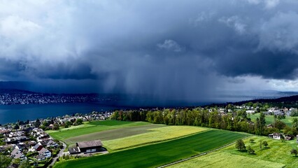 raine cloud over the zurich lake  