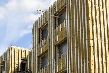 External wall insulation with mineral wool